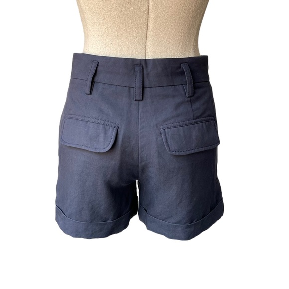 Vince Navy Blue Slouchy Rolled Cuff Shorts - Picture 8 of 15